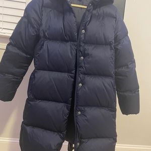 Polo Navy Down Long Coat